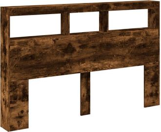 vidaXL Vidaxl - Cabecero De Cama Con Luz Led Roble Ahumado 160x17x102 Cm