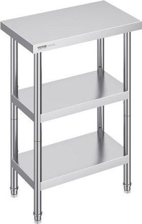 OEM Lebensmittel-zubereitungstisch Edelstahl, Arbeitstisch F&uuml;r Gewerbliche K&uuml;chen, Mit 2 Verstellbaren Unterregalen, 356 X 610 X 864 Mm Zubereitungstisch 