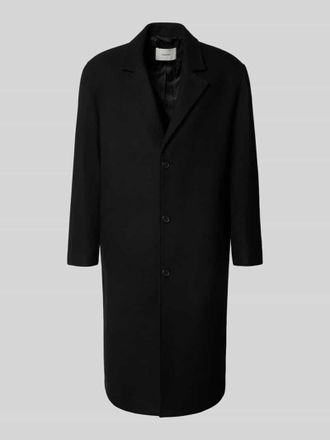 Selected Relaxed Fit Wollmantel mit Reverskragen Modell MILOS in Black, Gr&ouml;&szlig;e XL