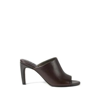 Brunello Cucinelli Brunello Cucinelli, Heeled Mules, female, Brown, Size: 9 1/2 US Classic Leather Mules