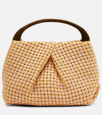 Dries Van Noten Woven raffia-effect top-handle bag