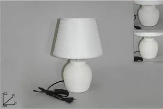 Trade Shop Trade Shop Traesio - Trade Shop - Lume Lampada Abat Jour Comodino Com&ograve; 32cm Luce Bianca Pietra Moderna Ln002534