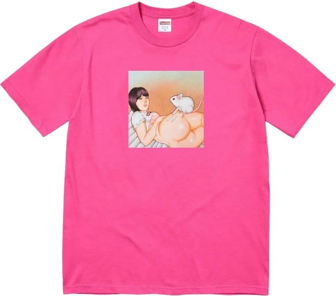 mouse-graphic T-shirt - men - Fabric - S - Pink