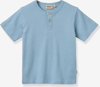 Wheat T-Shirt kurzarm mit Rippenstruktur Jungen Wheat hellblau