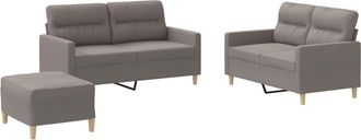 vidaXL Vidaxl - Juego De Sof&aacute;s Con Cojines 3 Piezas Tela Gris Taupe