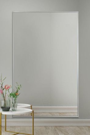 MirrorOutlet Silver Aluminium Edged Wall Leaner Mirror 68 X 43 (174 X 110CM) | Size: 1 Pack