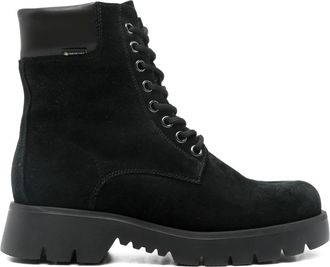 Högl Harvest lace-up chunky-sole combat boots - women - Suede/Calf Leather/Rubber - 38.5 - Black