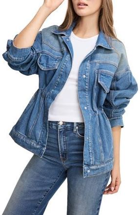 Good American Barrel Sleeve Denim Jacket in Indigo912 at Nordstrom Rack, Size X-Large