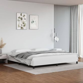 vidaXL Estructura De Cama Sin Colch&oacute;n Cuero Sint&eacute;tico Blanco 200x200cm Vidaxl