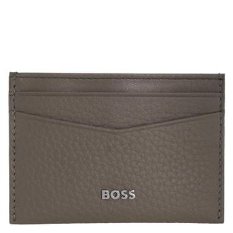 HUGO BOSS Metal Logo Crosstown Leather Card Holder