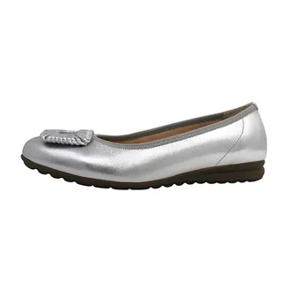Gabor Gabor Ballerina 62.623.10 Womens UK Silver Leather Ballet Flat ZOGG3198