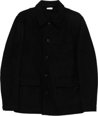 Dries Van Noten Zwarte knoopjas met opgestikte zakken - Heren - Zomerjassen - Zwart - M - Jassen
