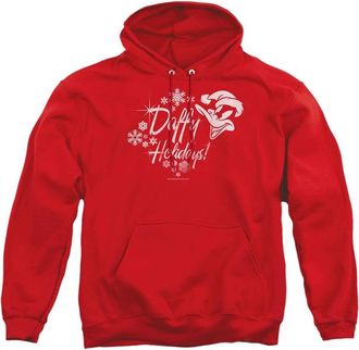 Gildan Looney Tunes Daffy Holidays Adult Pull Over Hoodie / Hooded Sweatshirt