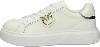 Pinko Pinko, Schoenen, Dames, Wit, 38 EU, Leer, Lage leren sneakers