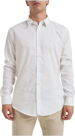 Emporio Armani Stretch Katoenen Overhemd - Heren - Zakelijke Overhemden - Wit - M - Katoen - Overhemden