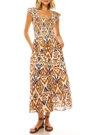 A Collective Story Ikat Print Midi Dress in Snow White at Nordstrom, Size X-Large