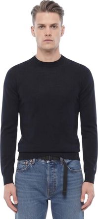 Woolrich Blue Solid Crew Neck Sweater