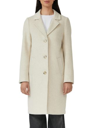 s.Oliver Langmantel S.OLIVER, Damen, Gr. 34, beige (beige melange), Web, Obermaterial: 70% Polyester, 30% Wolle. Futter: 100% Polyester, unifarben, gerade knie