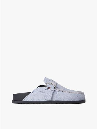 Tommy Hilfiger Textured Suede Buckle Mules