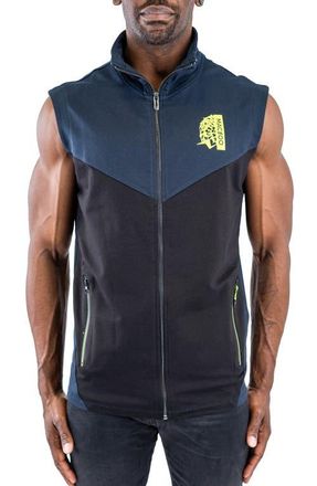 Maceoo Fairway Colorblock Zip-Up Golf Vest in Black at Nordstrom, Size Xxx-Large