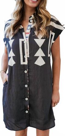 THML Clothing Behr Print Mini Dress In Black