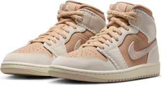 Nike Jordan Air Jordan 1 Mid SE Basketball Sneaker in Hemp/Light Brown/Sail at Nordstrom, Size 10.5