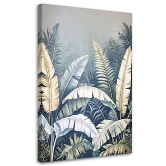 Feeby Cuadro En Lienzo Hojas Tropicales De Platanero Palmeras 70x100