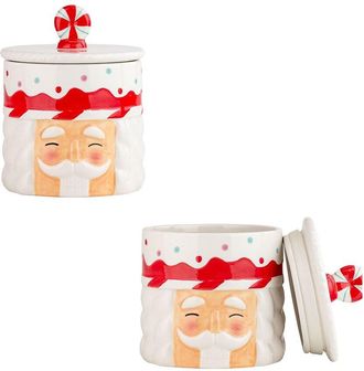 10 Strawberry Street Set Of 2 Nutcracker Face Canister