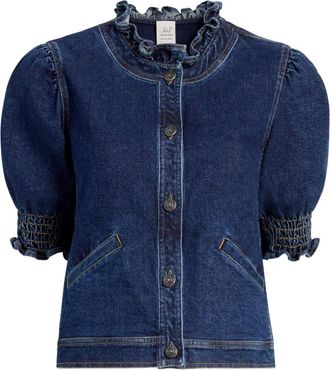 Cinq à Sept Giacca denim con ruches - Blu