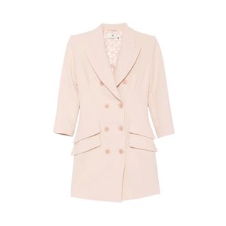 Elisabetta Franchi Robe-Coat Jurk - Dames - Jurken - Roze - Maat: L Leer