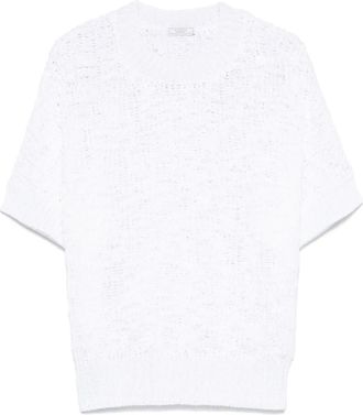 PESERICO Maglione con lavorazione alluncinetto - Bianco