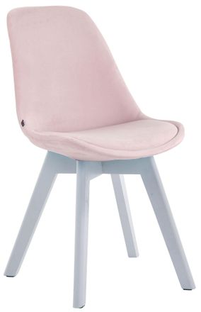 Clp Clp - Silla Comedor Borneo V2 En Terciopelo Rosado Blanco
