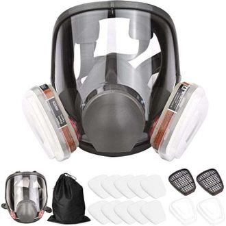 OEM Mascarilla Respiratoria Reutilizable - Filtro Doble Org&aacute;nico Y Part&iacute;culas - Para Pintura Soldadura Pulido - Kit 16 Piezas