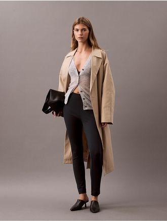 Calvin Klein Womens Solid Ponte Skinny Pants - Navy - XS