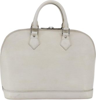 Louis Vuitton Alma Handbag Epi Leather White Leather Handbag (Pre-Owned)