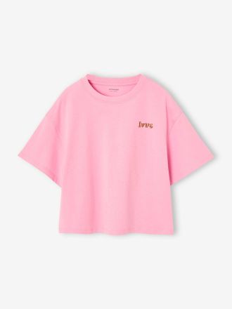 Vertbaudet Cropped T-Shirt f&uuml;r M&auml;dchen rosa