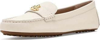 Lauren Ralph Lauren Barnsbury Nappa Leather Driver Womens Shoes Soft White With Gold Hardware : 7.5 B - Medium