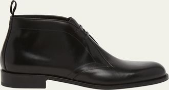 Giorgio Armani Mens Bull Leather Chukka Boots