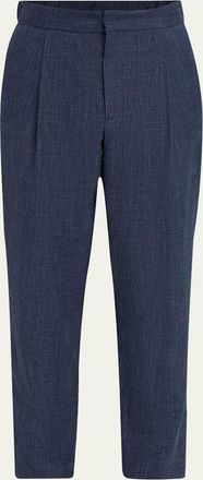Giorgio Armani Mens Melange Wool-Blend Trousers