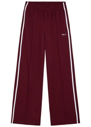Tala Striped Straight-leg Jersey Sweatpants - Dark Red - S (UK8-10 / S)