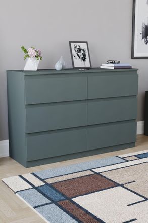 Home Discount Vida Designs Denver 6 Drawer Chest of Drawers Storage in Green