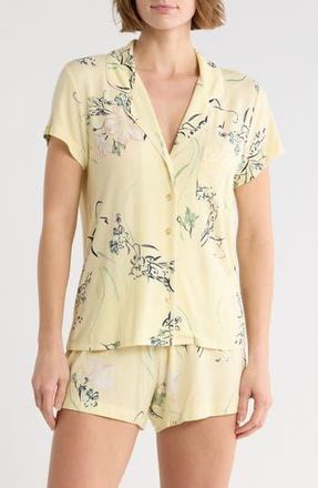 Nordstrom Rack Tranquility Shortie Pajamas in Yellow- White Sprawling Floral at Nordstrom Rack, Size X-Small