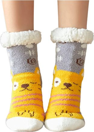 Generic Women Fluffy Socks - Ladies Novelty Fun Socks Women Christmas Stocking Fillers Santa, Deer, Snowman Pattern Thermal Winter Women Socks For Her Girlfri