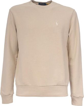 Polo Ralph Lauren Kids Sweatshirts, male, Beige, XL, Cotton Crewneck Sweatshirt with Embroidered Logo