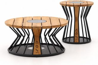 Cosi lumia Bijzet tuintafel set &oslash;70cm (h:41cm)/&oslash;52cm (h:60cm)