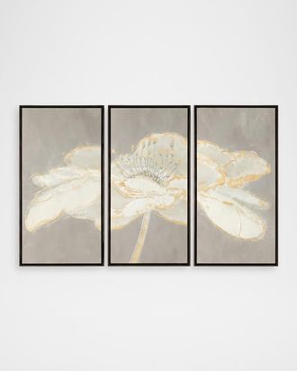 John-Richard Moon Daisy Giclee Triptych by Linda Wood