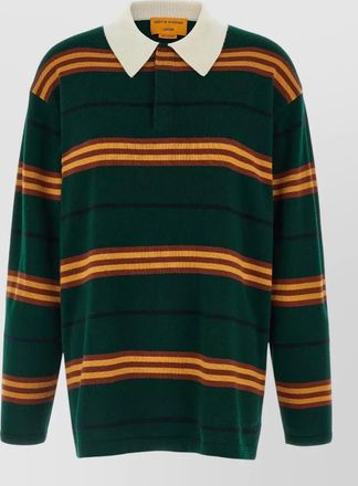 Guest In Residence cashmere relaxed-fit striped polo jumper