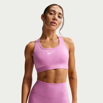 Nike Womens Swoosh Medium-Support Non-Padded Sports Bra in Purple | IF5648-503