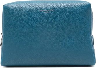 Aspinal of London Trousse make up con logo - Blu