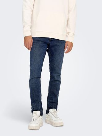 Only & Sons Slim-fit-Jeans ONLY & SONS ONSLOOM SLIM BOX PIM DNM MU OTL, Herren, Gr. 30, L&auml;nge 34, dunkelblau denim, Denim/Jeans, Obermaterial: 50% Baumwolle, 30% 